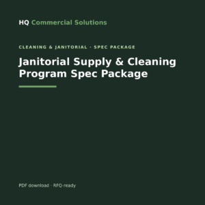 Janitorial Supply & Cleaning Program Spec Package