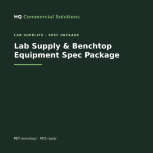 Lab Supply & Benchtop Equipment Spec Package