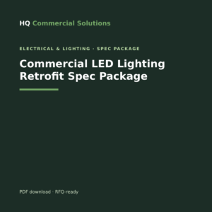Commercial LED Lighting Retrofit Spec Package