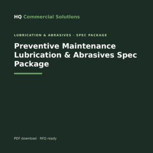 Preventive Maintenance Lubrication & Abrasives Spec Package