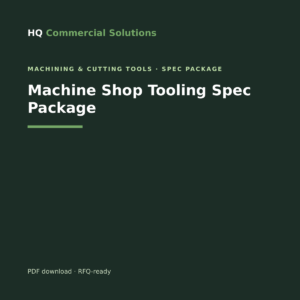 Machine Shop Tooling Spec Package