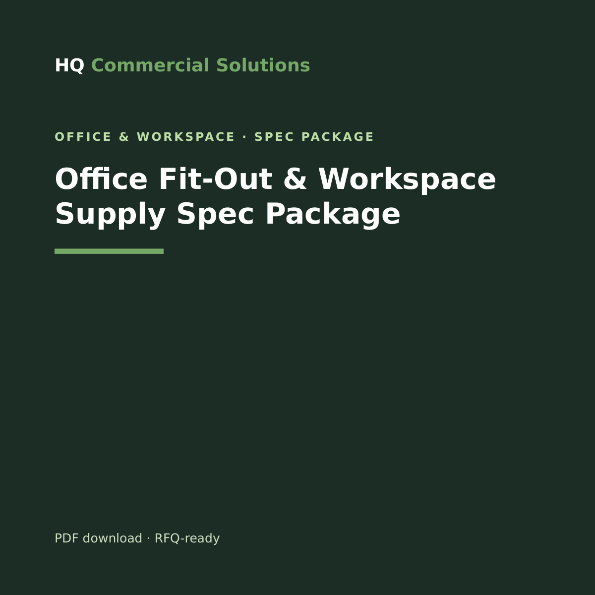 Office Fit-Out & Workspace Supply Spec Package