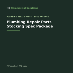 Plumbing Repair Parts Stocking Spec Package