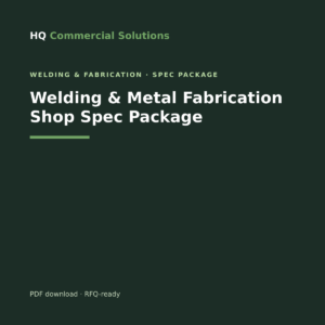 Welding & Metal Fabrication Shop Spec Package